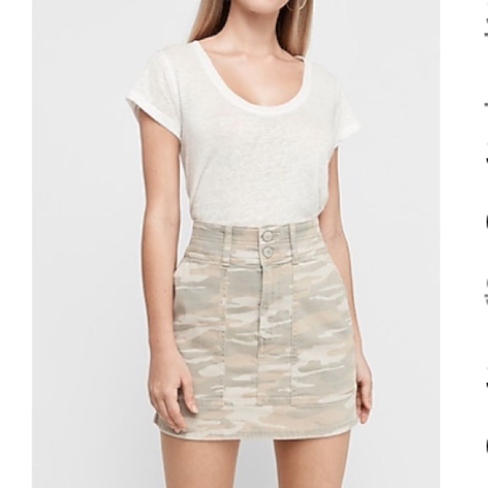 3/$15 MUST BUNDLE - EXPRESS Super High Waisted Camo Denim Mini Skirt